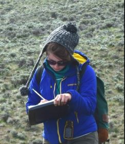 Kristina Bartowitz working in the shrub-steppe